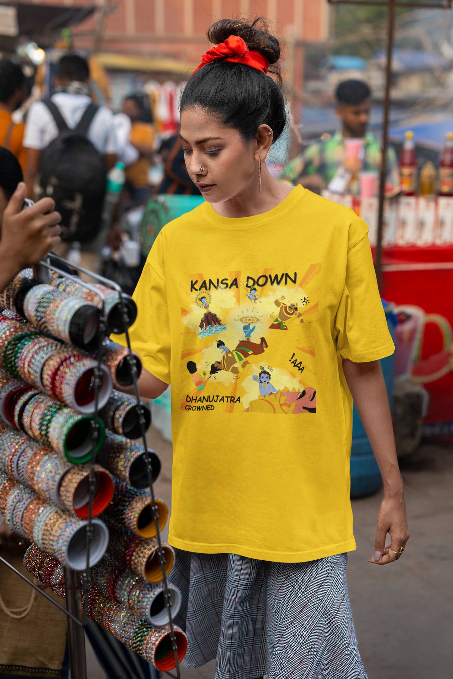 Kansa Down Dhanuyatra Crowned- Oversized Fit (Premium 240 GSM Heavy-Weight T-shirt)