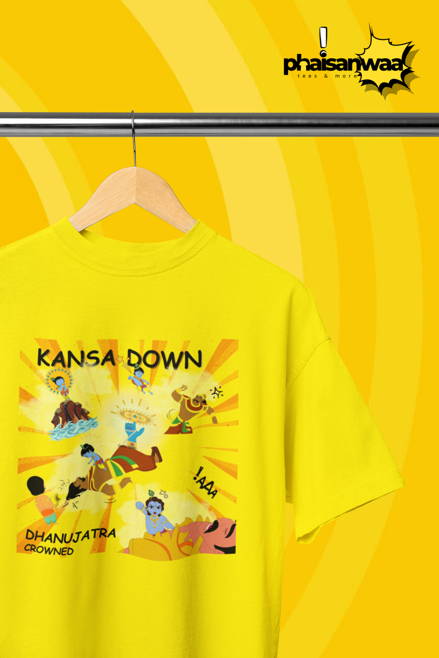 Kansa Down Dhanuyatra Crowned- Oversized Fit (Premium 240 GSM Heavy-Weight T-shirt)